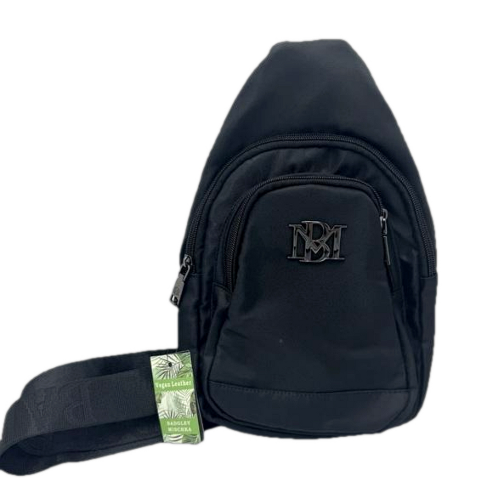 BADGLEY MISCHKA Men’s Fanny unisex over the shoulder black sling bag NWT